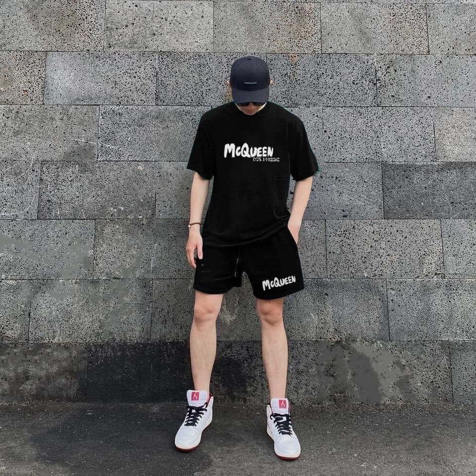 Bộ thun nam cao cấp MC QUEEN, Áo thun nam form rộng chất coton mát mịn, thấm hút mồ hôi