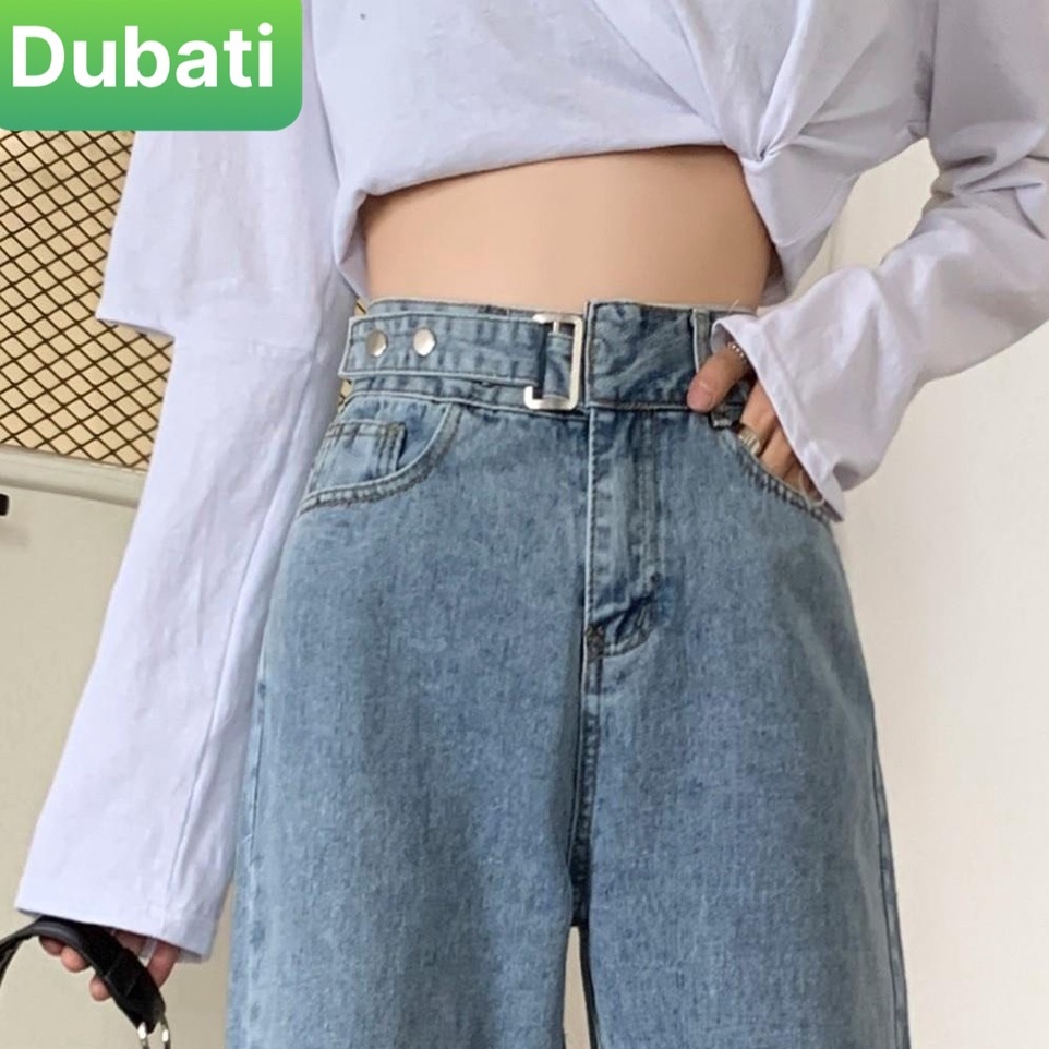 QUẦN JEAN BAGGY NỮ LƯNG CAO NÂNG MÔNG EO KIỂU NÚT BẤM DÂY SIÊU XỊN PHONG CÁCH SÀNH ĐIỆU- DB129- DUBATI FASHION