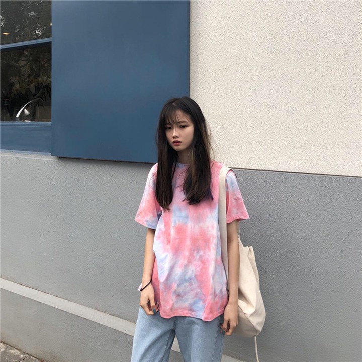 Áo thun nam nữ loang cam hồng, áo thời trang, áo đôi nam nữ.