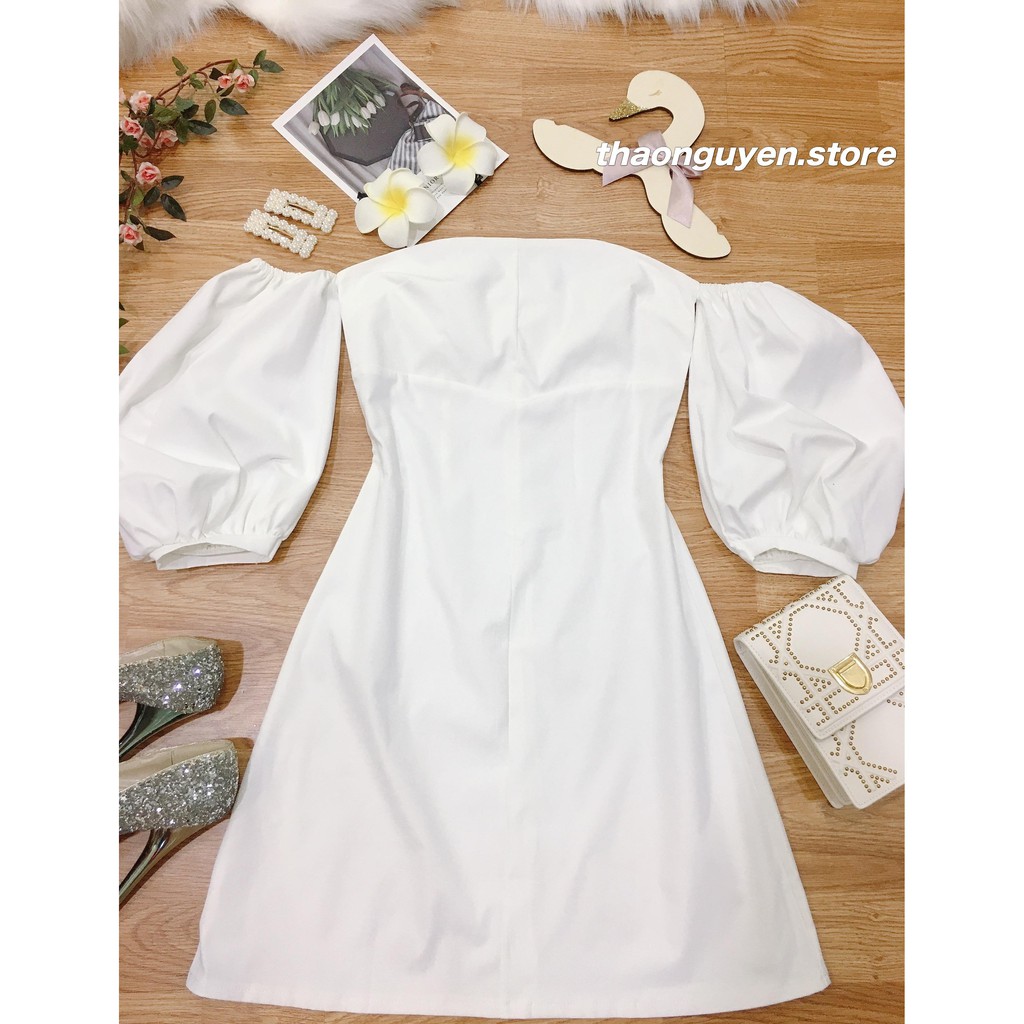 Đầm Ulzzang Trễ Vai Tay Bồng Hàn Quốc 💖FREESHIP💖 váy trễ vai nữ hottrend TM00123 | BigBuy360 - bigbuy360.vn