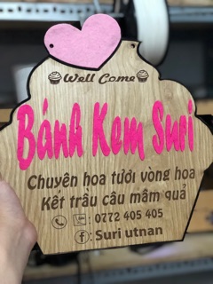 Bảng gỗ treo shop