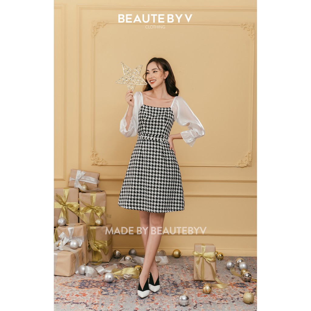 BEAUTEBYV - Váy Sasa Tweed (Phiên bản vải hoạ tiết)