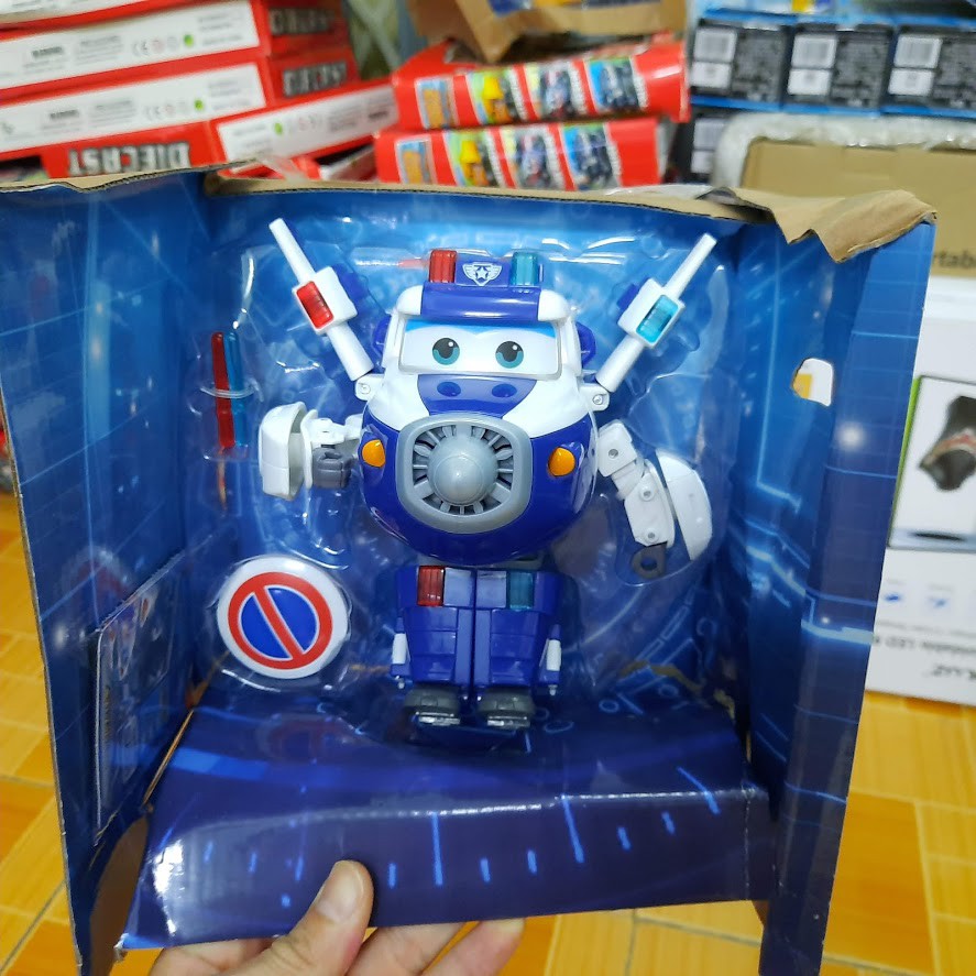 Mô hình super wings Robot Biến Hình Cỡ Lớn Có Đèn Và Âm Thanh Paul Siêu Cấp đồ chơi trẻ em