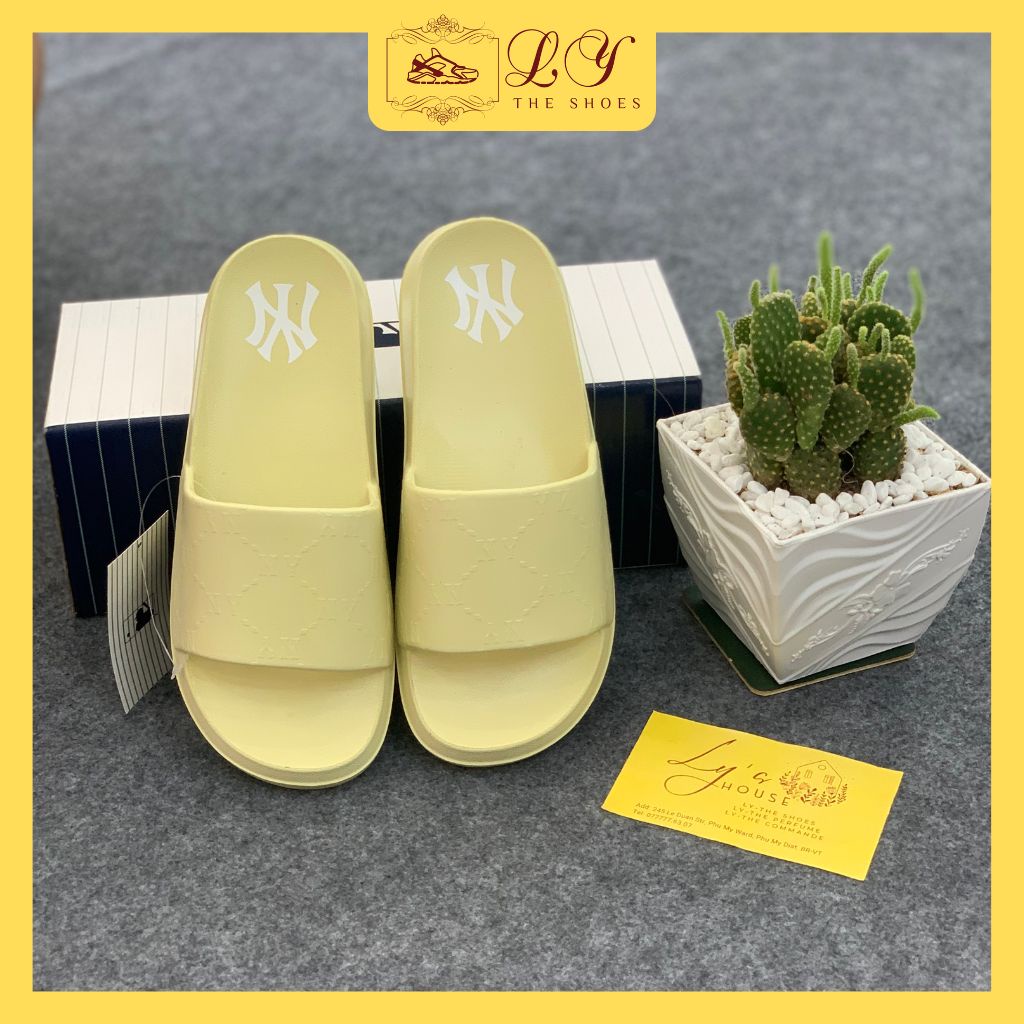 Dép Unisex MLB NY Quai Ngang đúc xanh bơ | thể thao nam nữ | Đế in hình cực đẹp, dép siêu nhẹ | Kèm Hộp + Đủ size