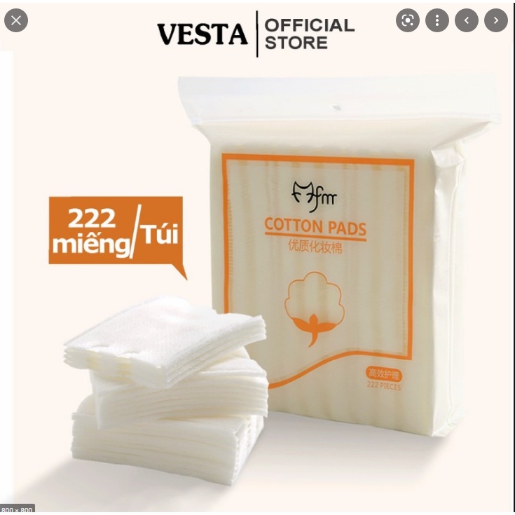 Bông Tẩy Trang 222 Miếng Cotton Pads Chính Hãng (3 lớp)