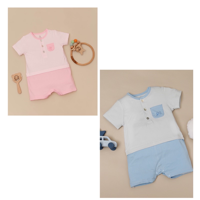 Nous body cộc petit hồng - xanh trơn