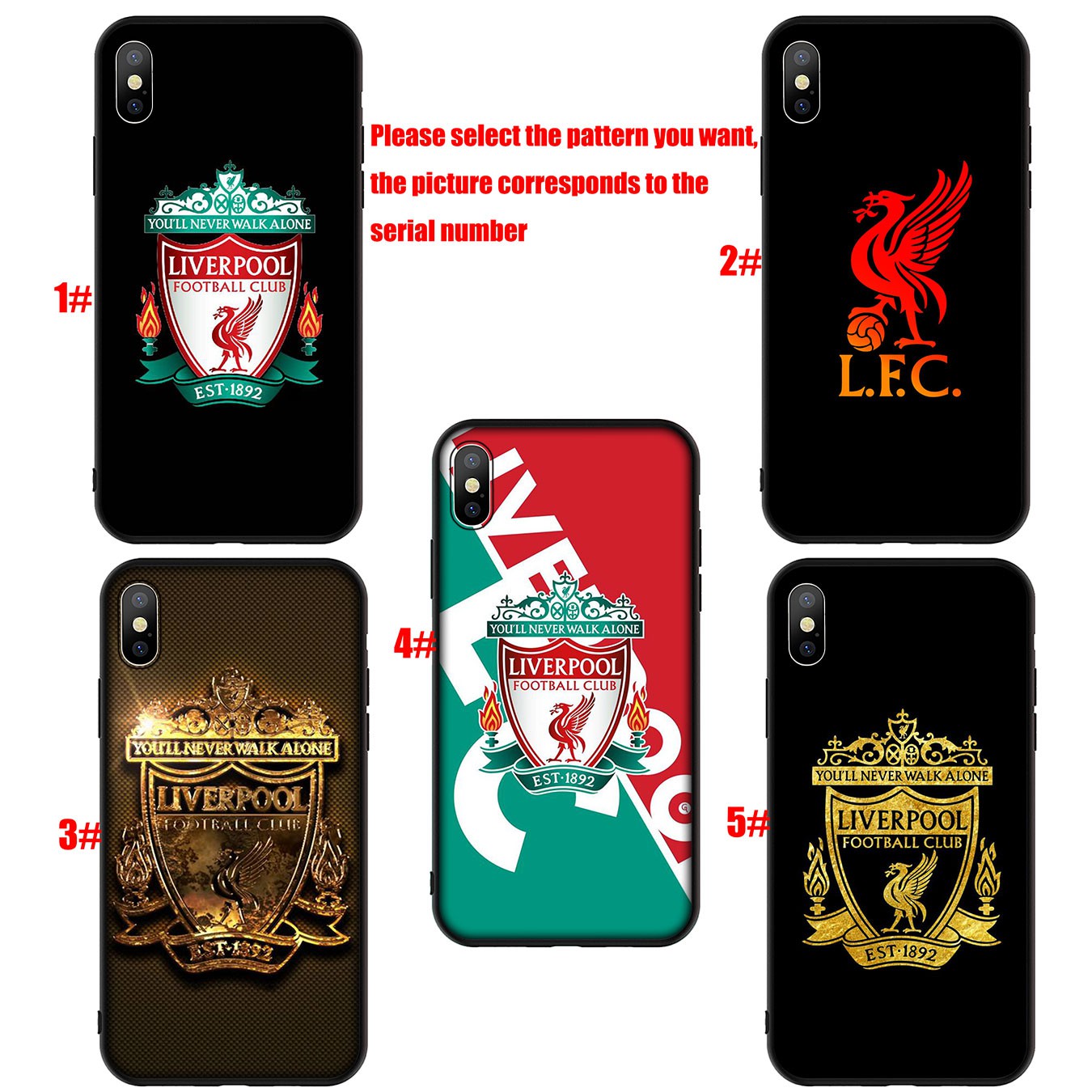 iPhone 12 Mini 11 Max Pro SE 2020 XR Phone Case Soft Silicone Casing Logo Liverpool red Wallpaper