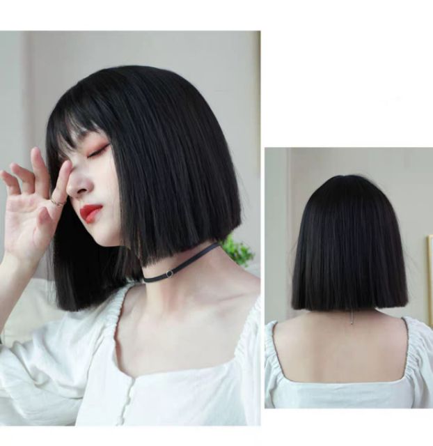 Tóc giả vic ngang siêu hót hít tặng kèm lưới và lược