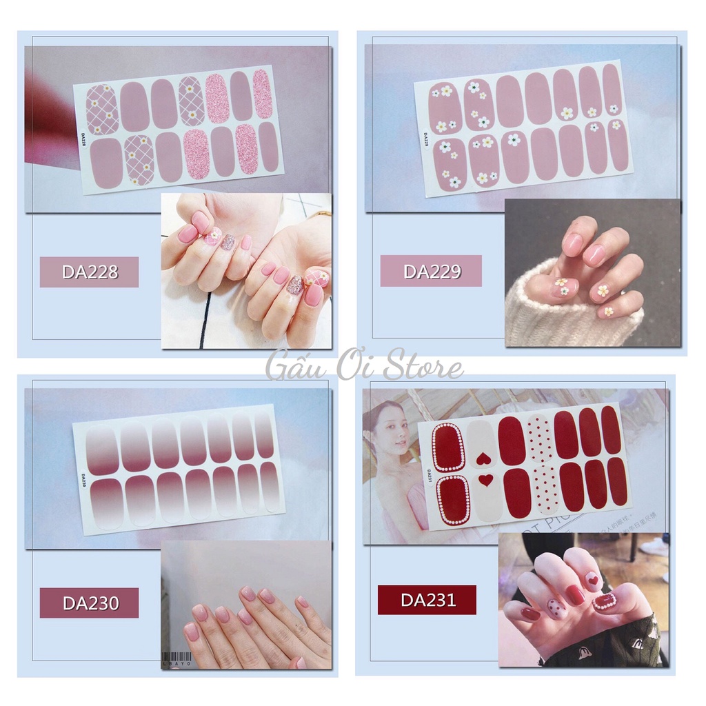 Bộ 14 Miếng Dán Móng Tay Siêu Xinh Phong Cách Hàn Quốc