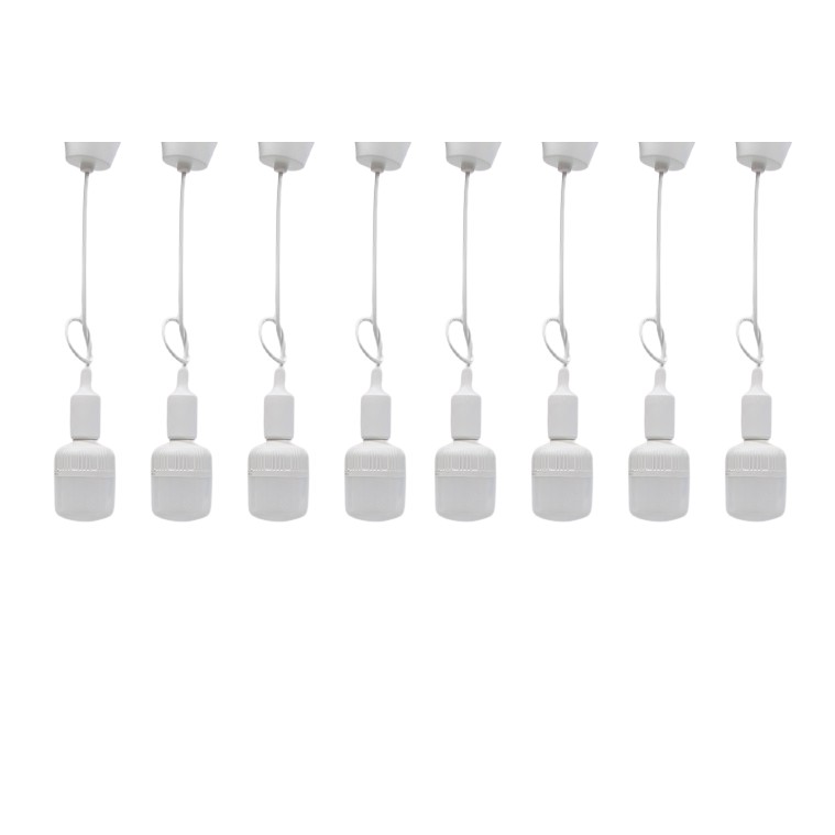 Bộ 8 dây đèn thả trang trí bóng led búp trụ 18w