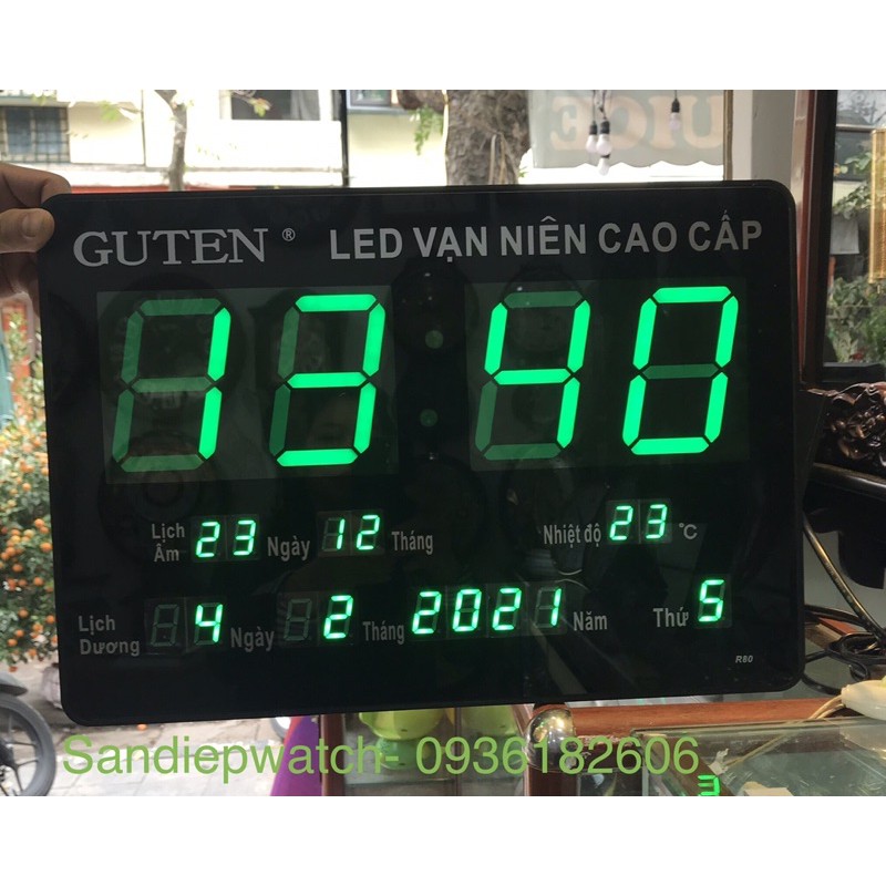 ĐỒNG HỒ LED VẠN NIÊN GUTEN SỐ TO