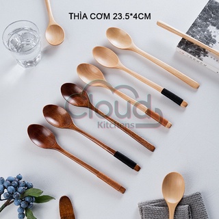 Thìa Gỗ, Muỗng Gỗ Ăn Cơm Cán Dài Phong Cách Hàn Quốc