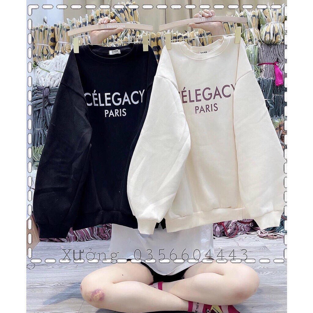 Áo nỉ tay bồng CHNGE nữ - Rere.Store [FREESHIP] - Sweater dài tay form rộng dáng thụng, thiết kế đơn giản M5-3