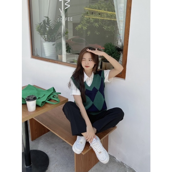 Áo gile len trám Ulzzang