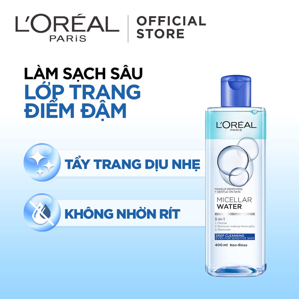 Nước tẩy trang Loreal Nước tẩy trang L'Oreal Paris 3-in-1 Micellar Water 400ml