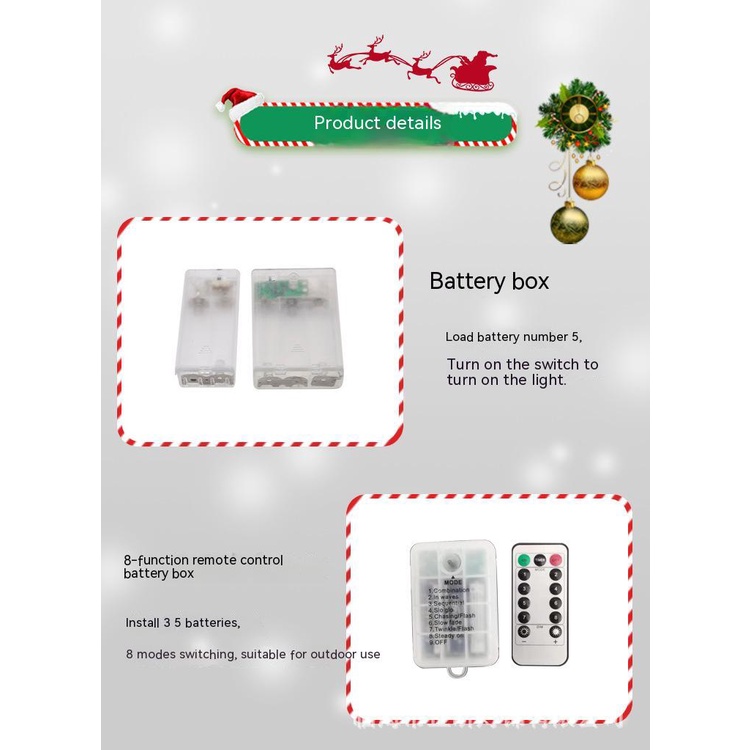 Dây Đèn led Hình Ông Già Noel Trang Trí Giáng Sinh