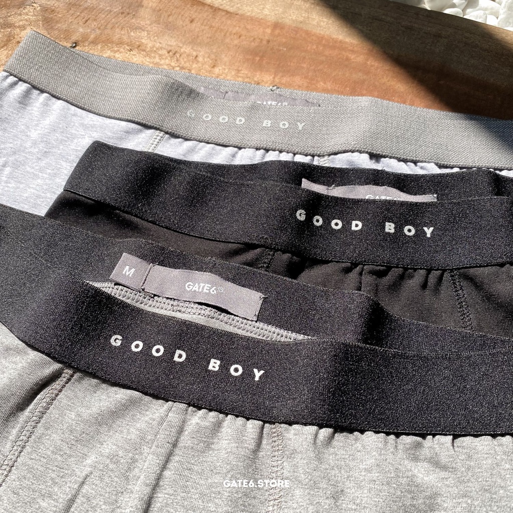 Quần Boxer Nam GATE6 Good Boy, sịp đùi vải cotton 4 chiều co giãn thoáng khí phối cạp 2 màu kiểu Hàn Quốc - #0023