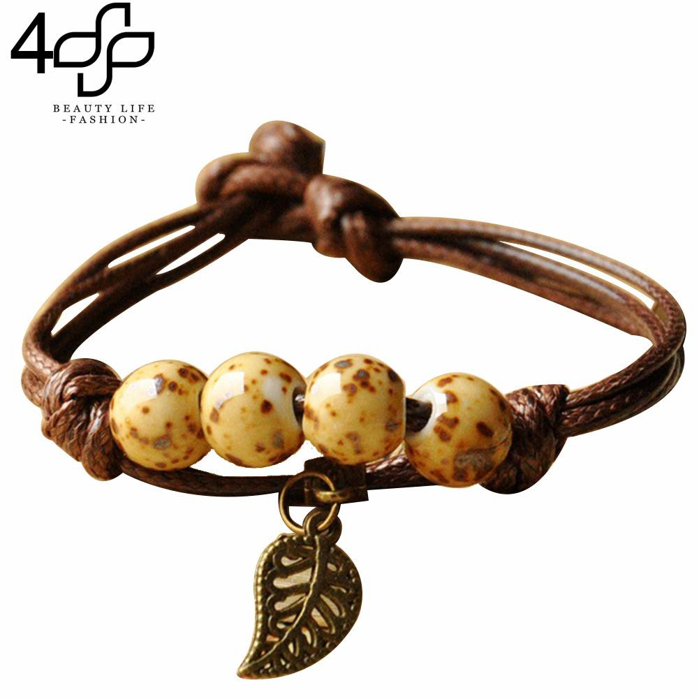 Vòng đeo tay xâu hạt gốm xinh xắn và vintage cho cả nam và nữ