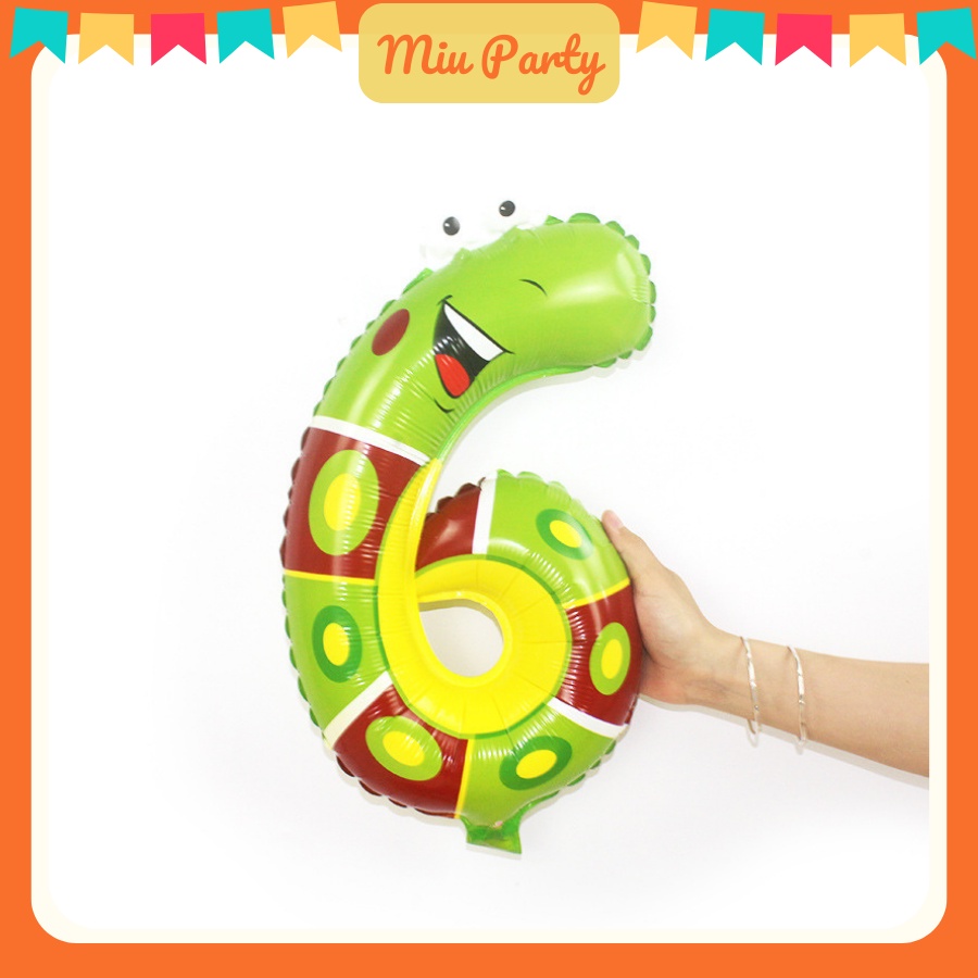 Bóng kiếng số hình thú ngộ nghĩnh dễ thương cho bé trai bé gái  size 40cm Miubabyclothing