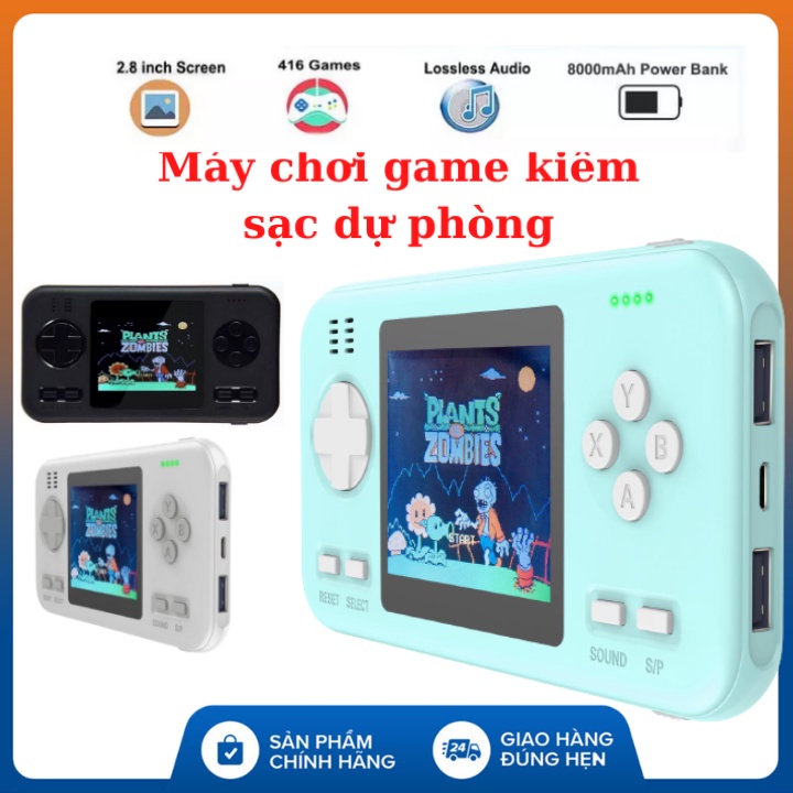 (TẶNG CÁP SẠC)Máy chơi game cầm tay 416 tựa Game Playstasion KIÊM SẠC DỰ PHÒNG 8000 mAhmàn hình IPS sắc nét