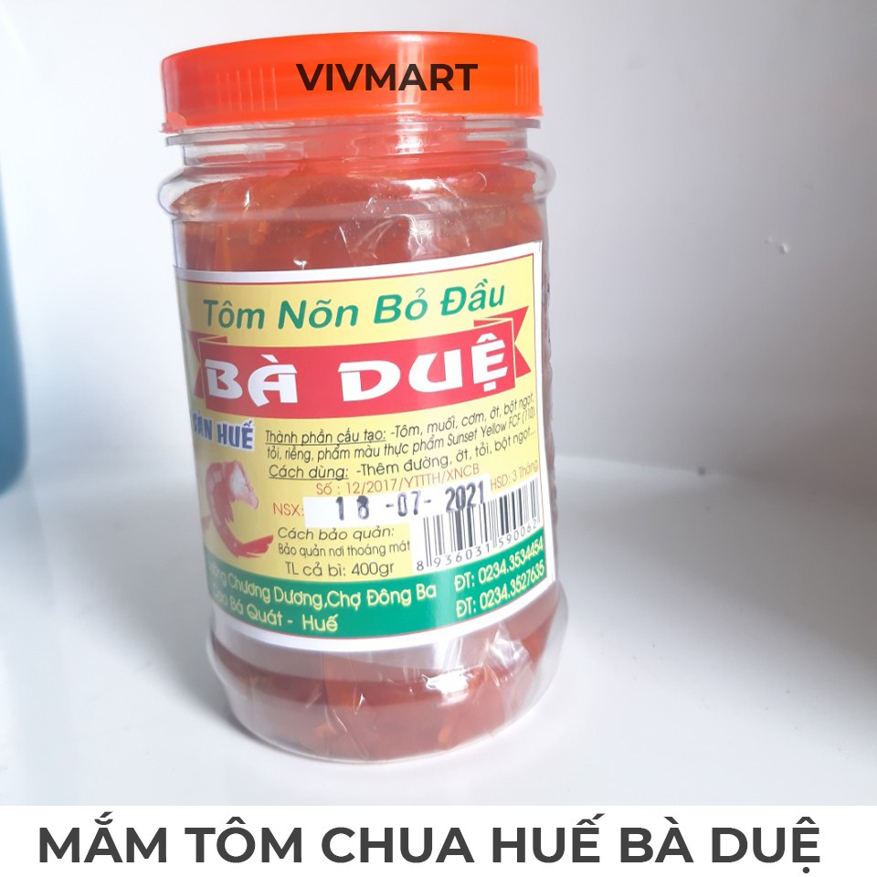 MẮM TÔM CHUA HUẾ BÀ DUỆ (TÔM NÕN BỎ ĐẦU) 400gr