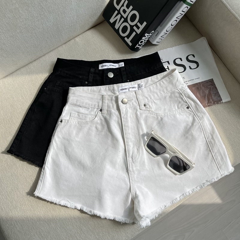 Quần short jean lai tua co giãn năng động MIEU - JA07