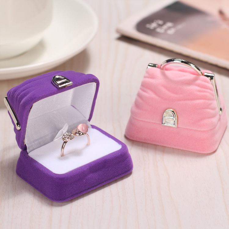 1 Hộp Đựng Trang Sức Hình Gấu / Đànano / Hoa Vải Nhung Dễ Thương Xinh Xắn