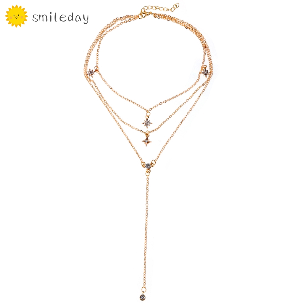 Dây chuyền nhiều lớp phối mặt ngôi sao thời trang