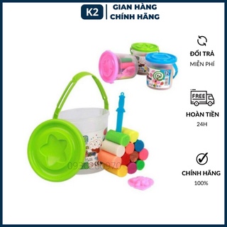 Hộp đất nặn cho bé dạng xô nhiều màu sắc, an toàn cho trẻ