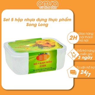 Hộp nhựa trong suốt đựng thức ăn tủ lạnh bảo quản thực phẩm - Set hộp đựng thực phẩm Song Long BH0901