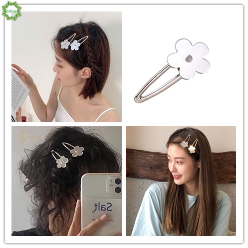 Kẹp tóc hình hoa bằng acrylic tráng gương 6.5cm cho nữ