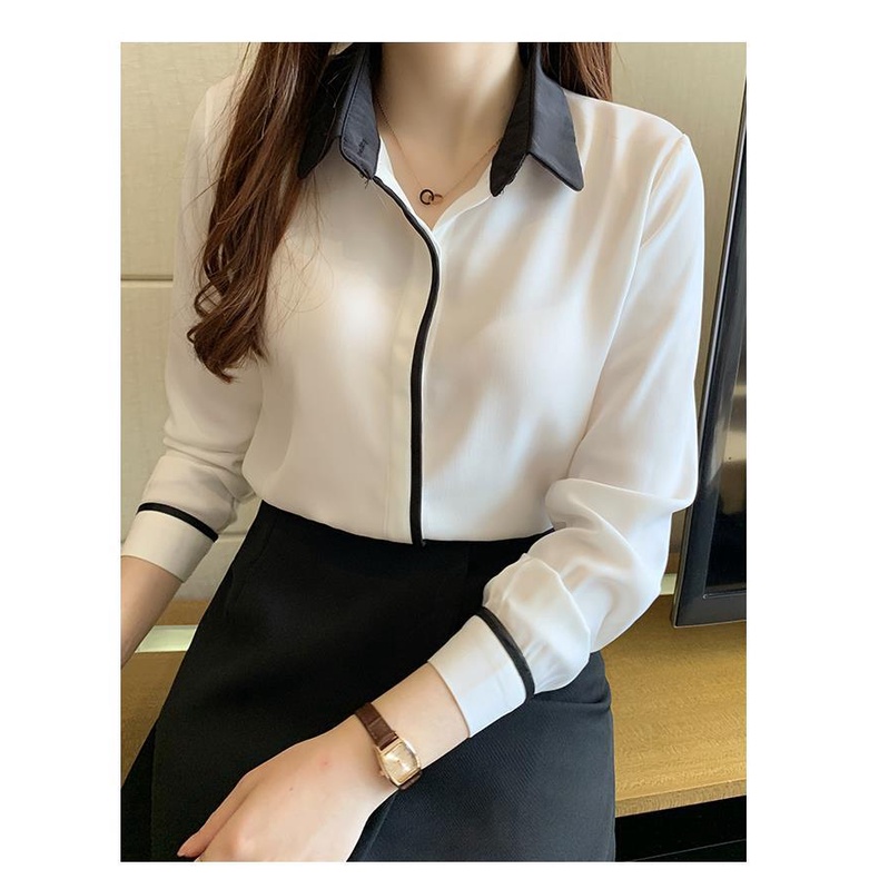 Áo Sơ Mi Chiffon Tay Dài Cổ Bẻ Thời Trang Mùa Thu Dành Cho Nữ