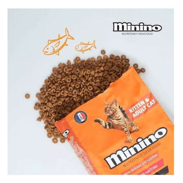 Thức ăn mèo MININO TUNA thùng 7.8KG (1.3kg * 6 gói) - Hạt cho mèo xuất xứ từ PHÁP