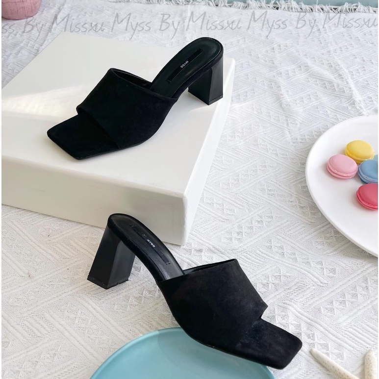 Giày sục nữ bản ngang gót trụ 7 cm thời trang MYSS - SU131