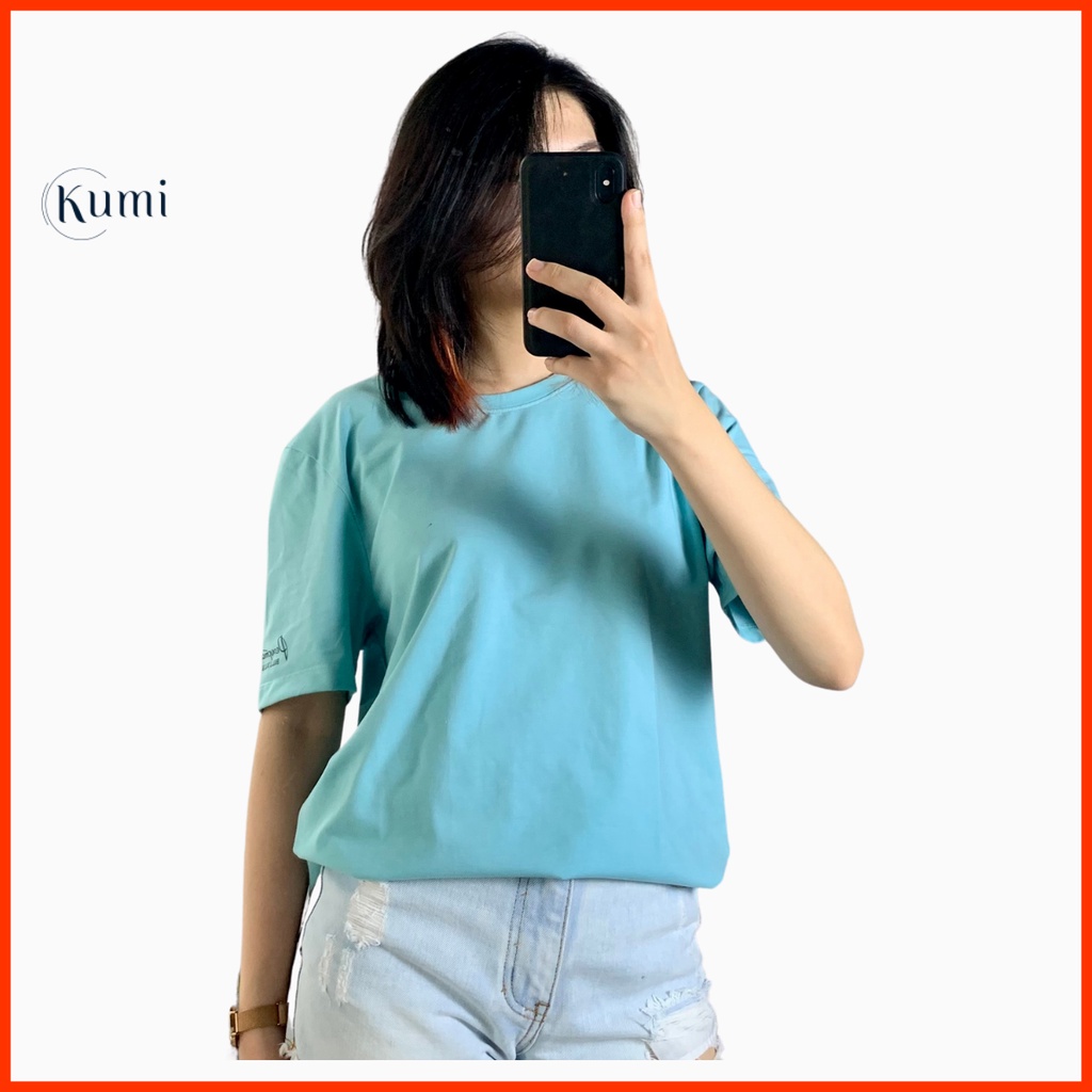 Áo Phông Nữ, Áo Thun Nữ Chất Cotton Cao Cấp Co Giãn Thoáng Mát Kumi Fashion Màu Xanh Ngọc | BigBuy360 - bigbuy360.vn