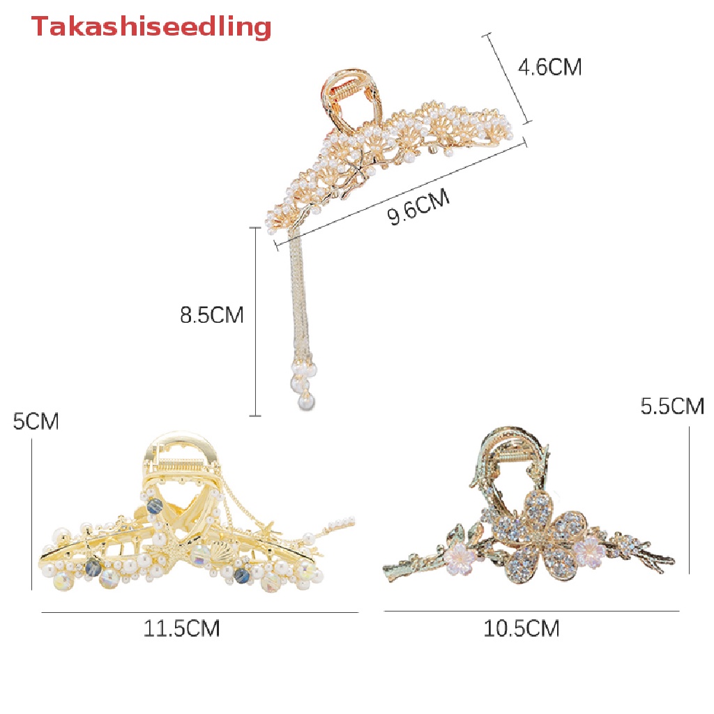 (Takashiseling) Kẹp Tóc Tua Rua Đính Đá Ngọc Trai / Sao Biển / Cá Mập