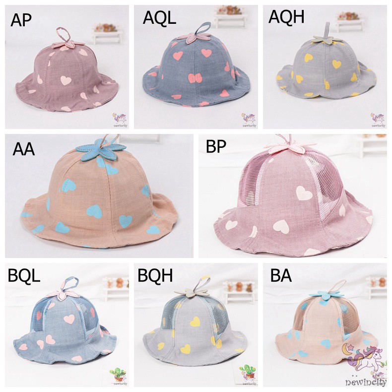Mũ In Hình Trái Tim Xinh Xắn Cho Bé