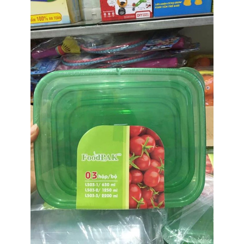 bộ 3 hộp nhựa FoodPark Đại Đồng Tiến cao cấp, an toàn (hàng tặng Milo)