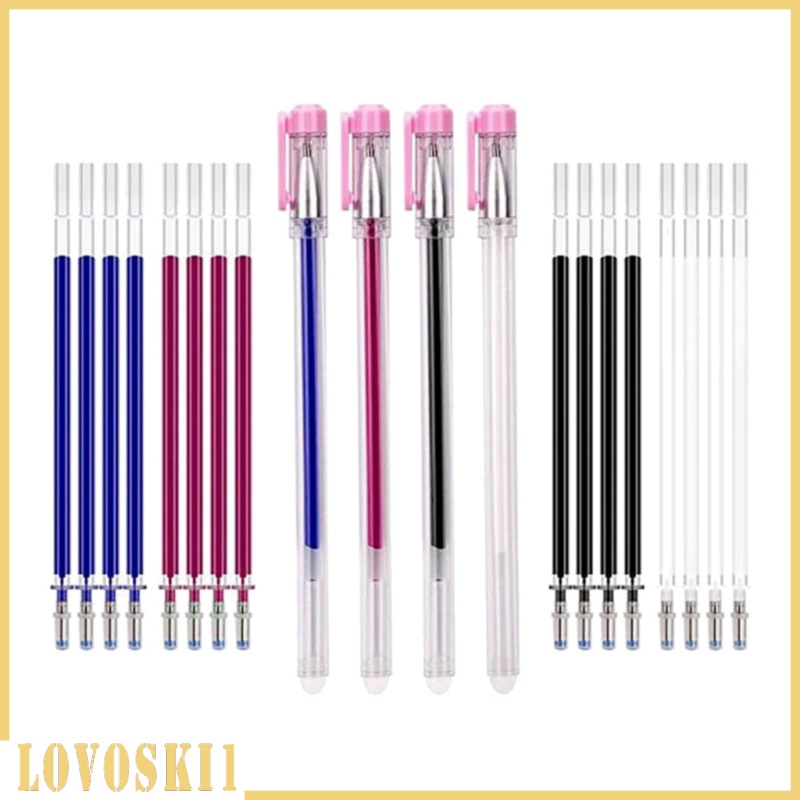 [LOVOSKI1]4 Colors Heat Erasable Pens Fabric Marking Pens with 20 Refills for Dressmaking