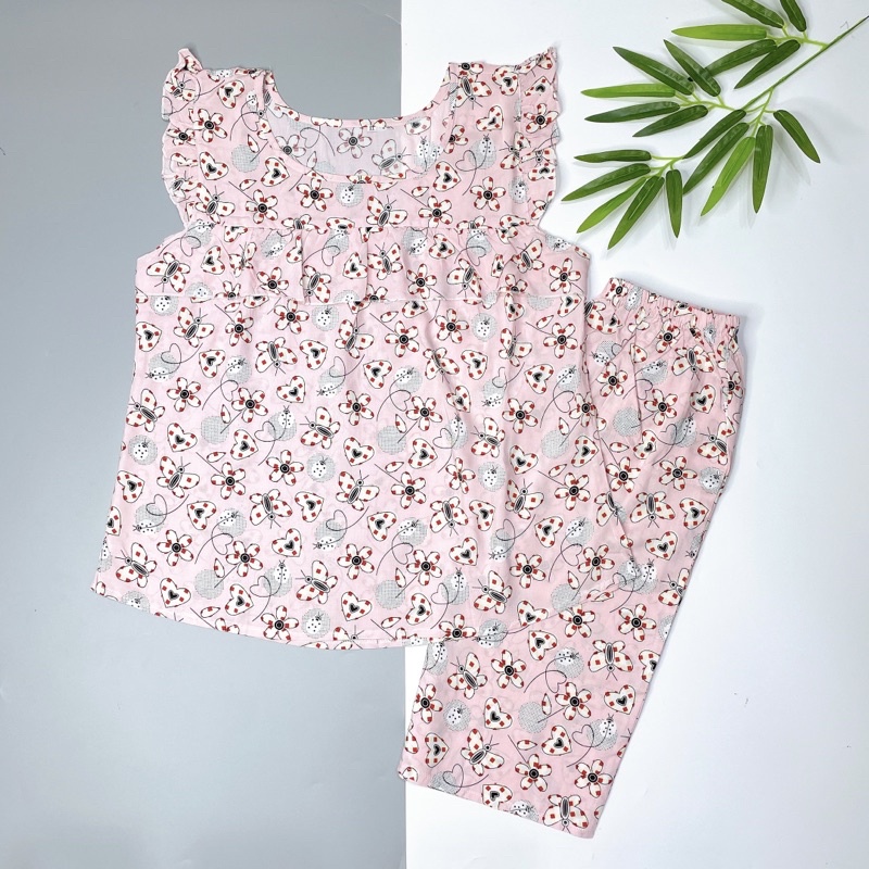Đồ tole lanh nữ mặc nhà quần lửng áo cánh tiên, tole bigsize (45-70kg) | BigBuy360 - bigbuy360.vn