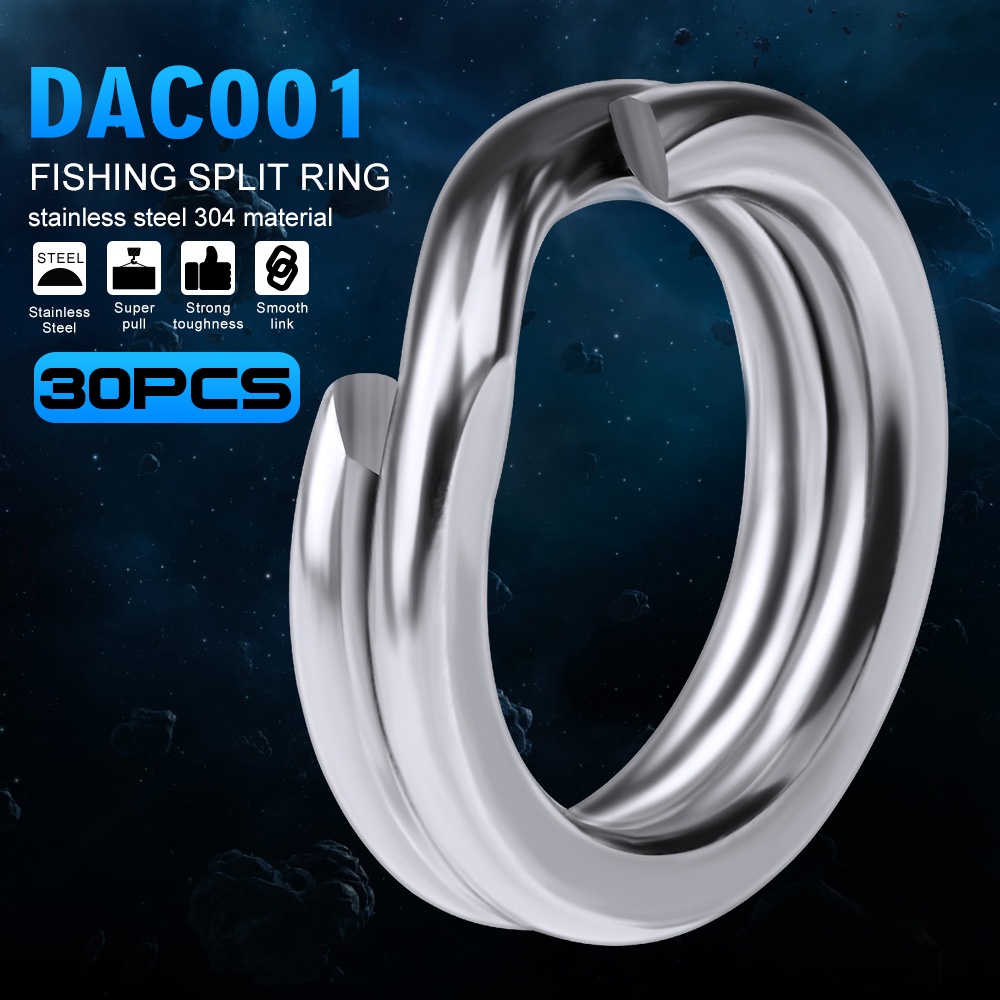 Set 20 Vòng Tách Mồi Câu Cá Bằng Thép Không Gỉ Màu Bạc Cứng # 0#-12# Vòng Hở Vòng Đôi Thiết Kế Độc Đáo Thời Trang Cao Cấp