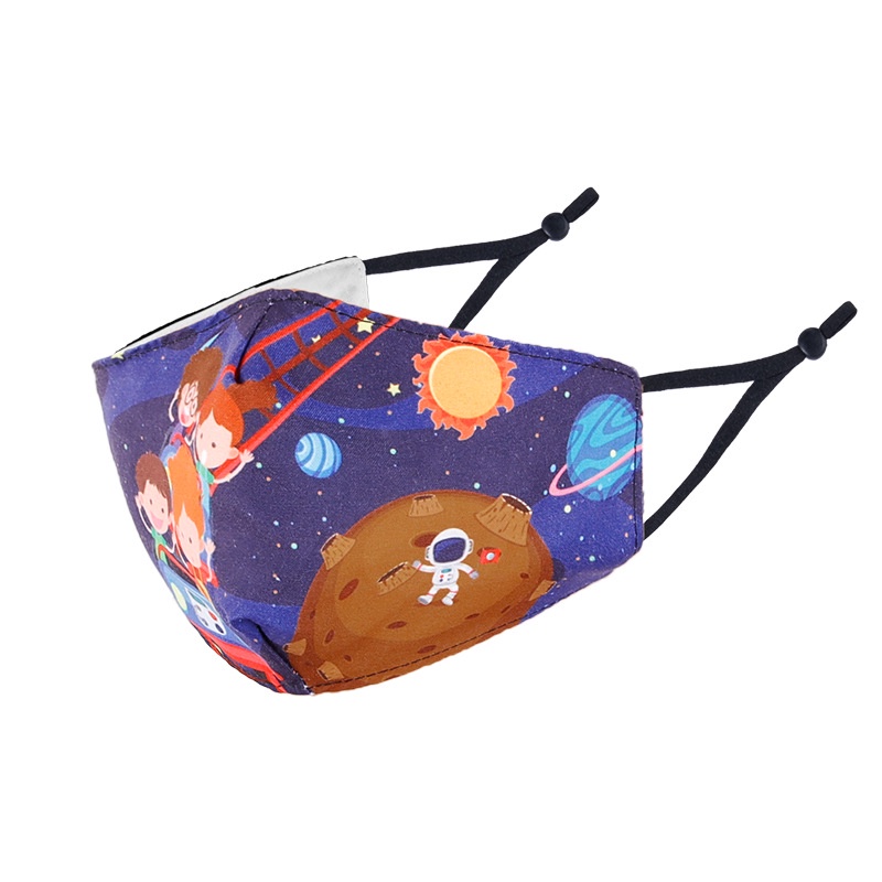 Khẩu Trang Vải cotton 3 Lớp Chống Khói Bụi Họa Tiết Hoạt Hình Dễ Thương Có Thể Tái Sử Dụng Cho Bé Vào Mùa Thu Đông