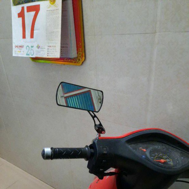 PBO Gương xe máy hình chữ nhật, gương nhỏ chiếu hậu dùng cho mọi loại xe 50 D584