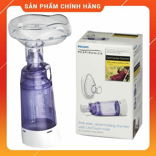 Buồng đệm, buồng hít hen suyễn (Babyhaler) Philips Respironics OptiChamber Diamond – loại có mặt nạ silicone mềm