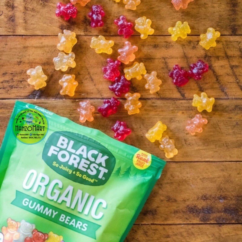 [1 gói] Kẹo dẻo trái cây gấu hữu cơ organic Black Forest gummy bear