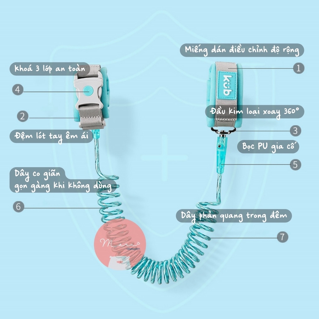 Dây đeo tay cho bé chống lạc, chống cắt KUB