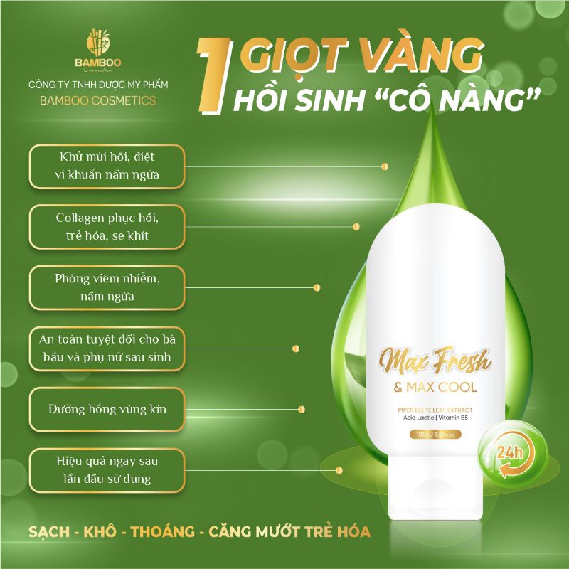 SỮA RỬA MẶT KIÊM DUNG DỊCH VỆ SINH MAX FRESH BAMBOO