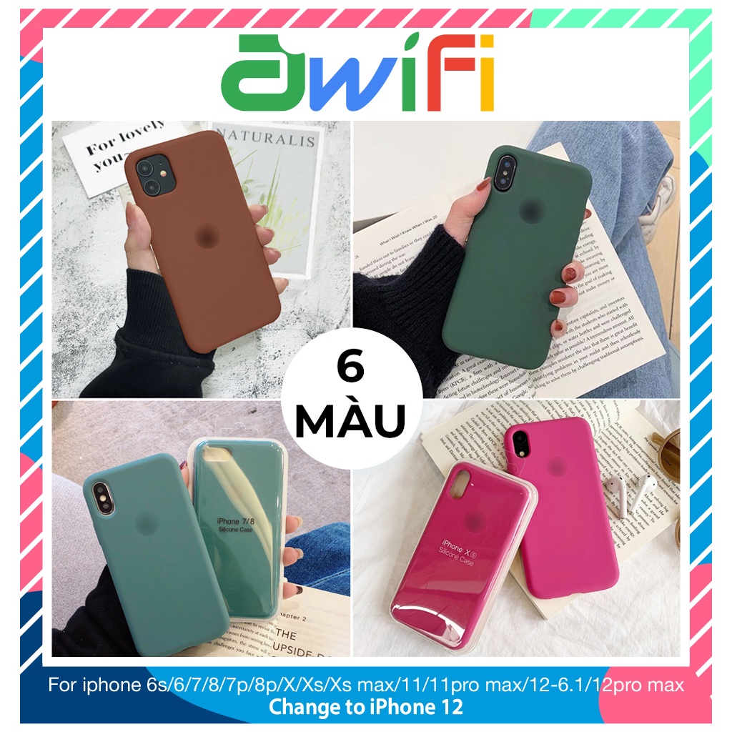 Ốp lưng iphone chống bẩn logo táo 5/5s/6/6plus/6s/6splus/7/7plus/8/8plus/x/xr/xs/11/12/pro/max/plus/promax - Awifi Case