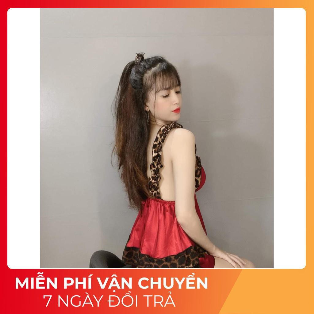 ❤FREESHIP❤ Đồ Mặc Nhà Đồ Ngủ Nữ  Đồ Ngủ Sexy Phi Lụa Phối Beo Có Mút Ngực <60Kg | BigBuy360 - bigbuy360.vn