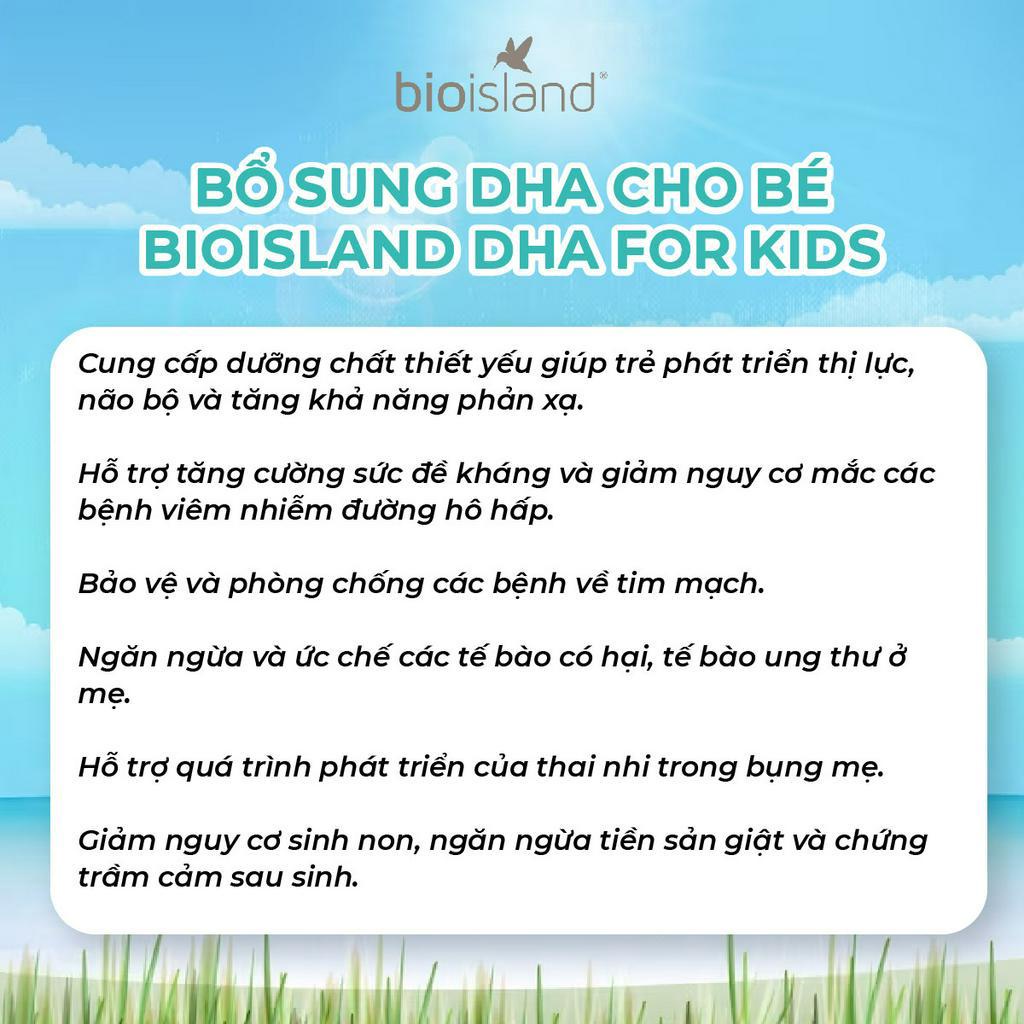 Bioisland DHA For Kids giúp phát triển trí não bộ và hệ thần kinh cho trẻ 60 viên